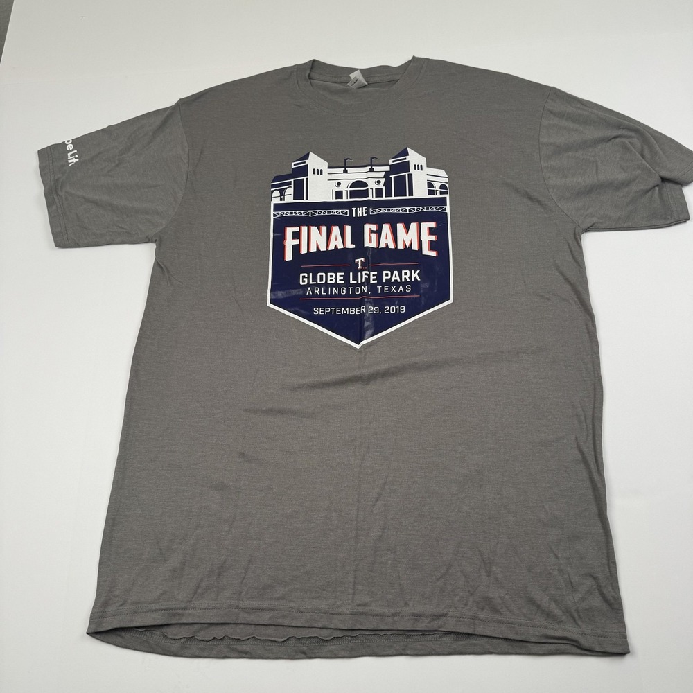 Texas Rangers Shirt Mens XL Globe Life Park Final Game MLB Baseball 2019 Tee